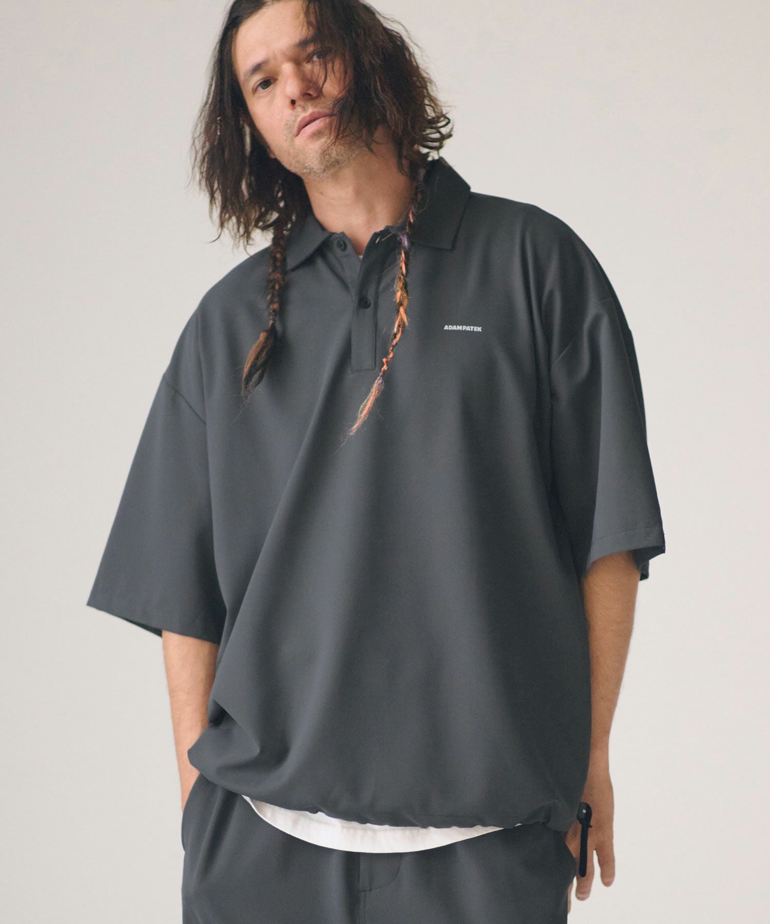 ADAM PATEK(アダムパテック)】ripple looose polo shirt ポロシャツ