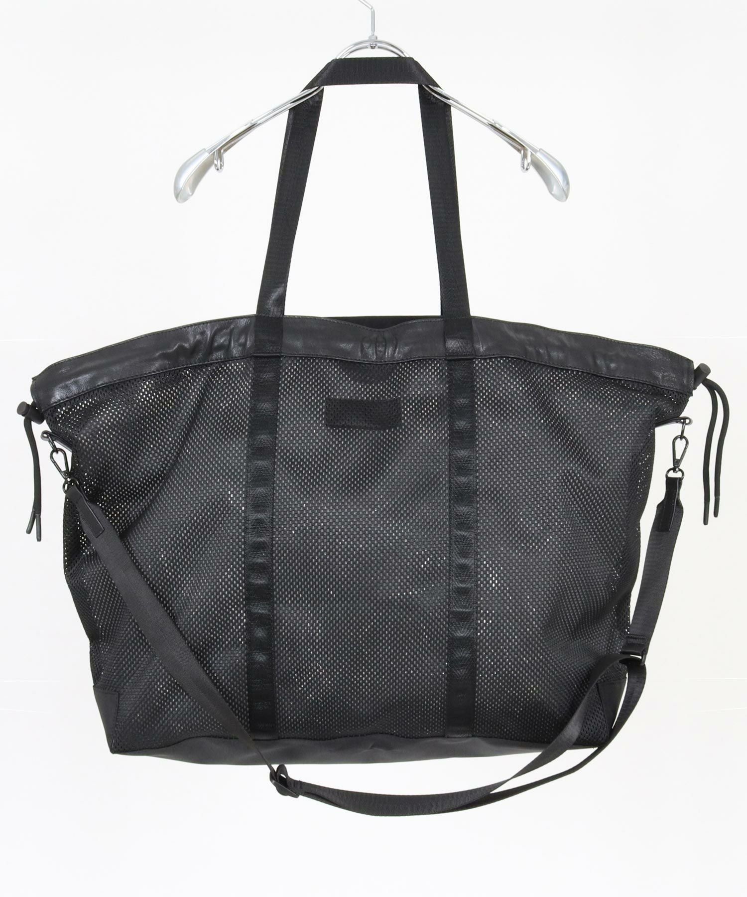 ADAM PATEK(アダムパテック)】Leather trimmed mesh 2way big tote bag