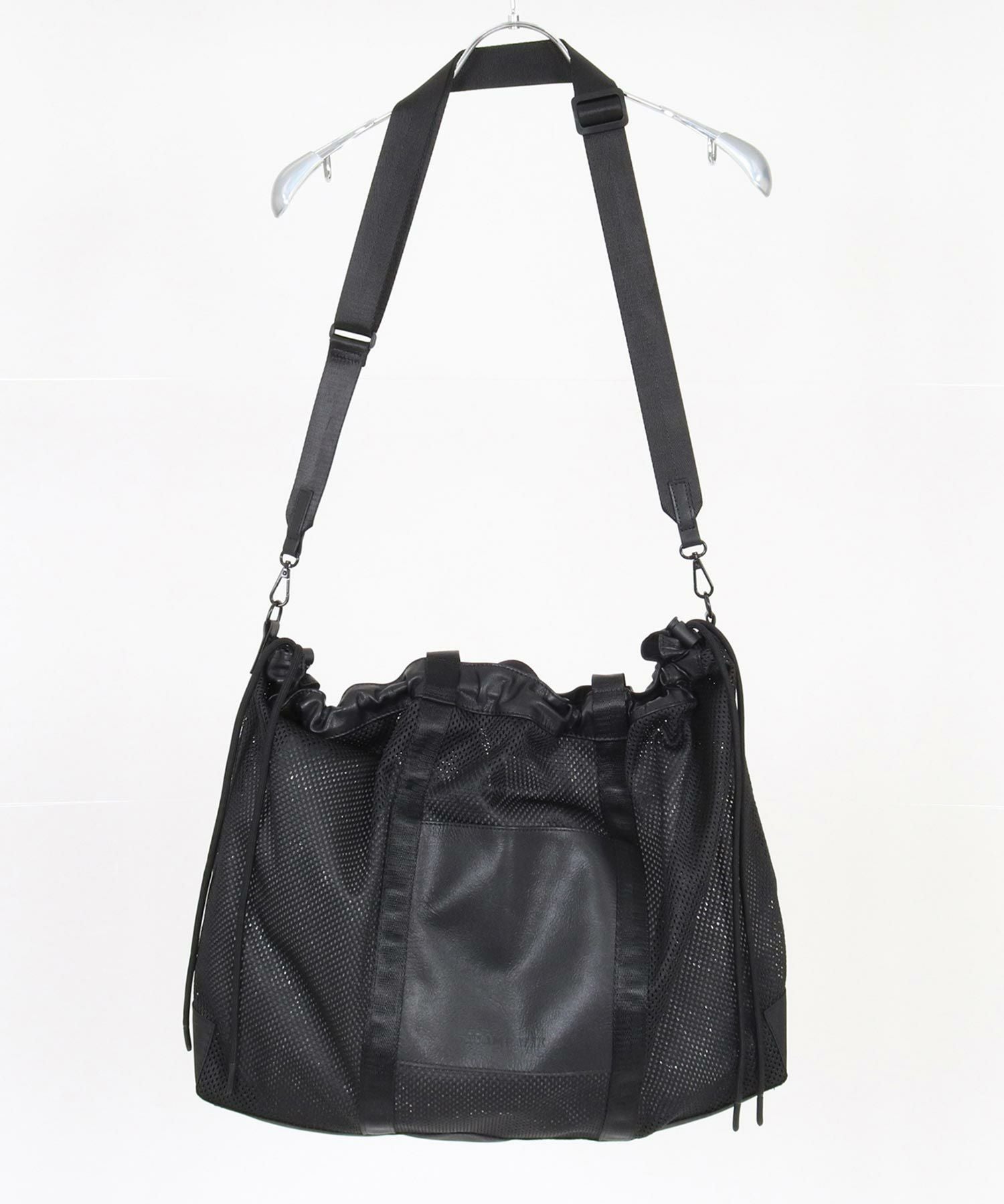 ADAM PATEK(アダムパテック)】Leather trimmed mesh 2way big tote bag