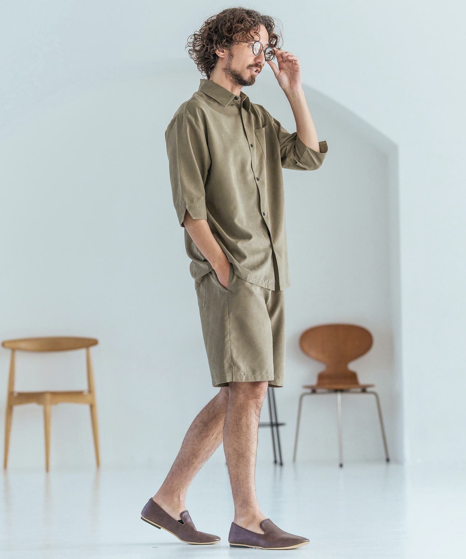 Magine(マージン)】Poly Peach Relax Fit Easy Short Pants ショート