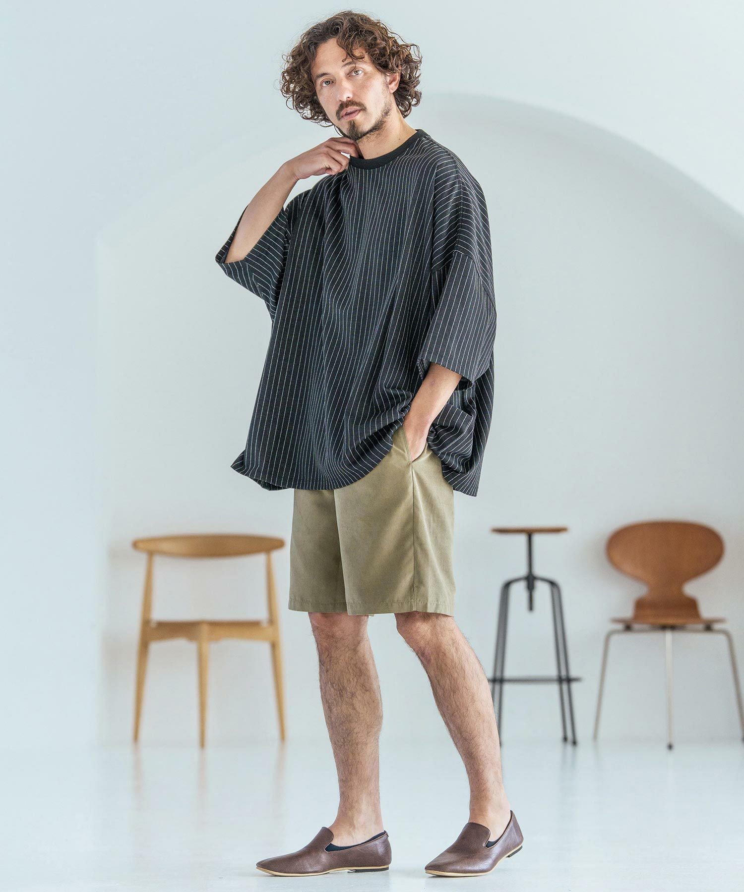 Magine(マージン)】Poly Peach Relax Fit Easy Short Pants ショート