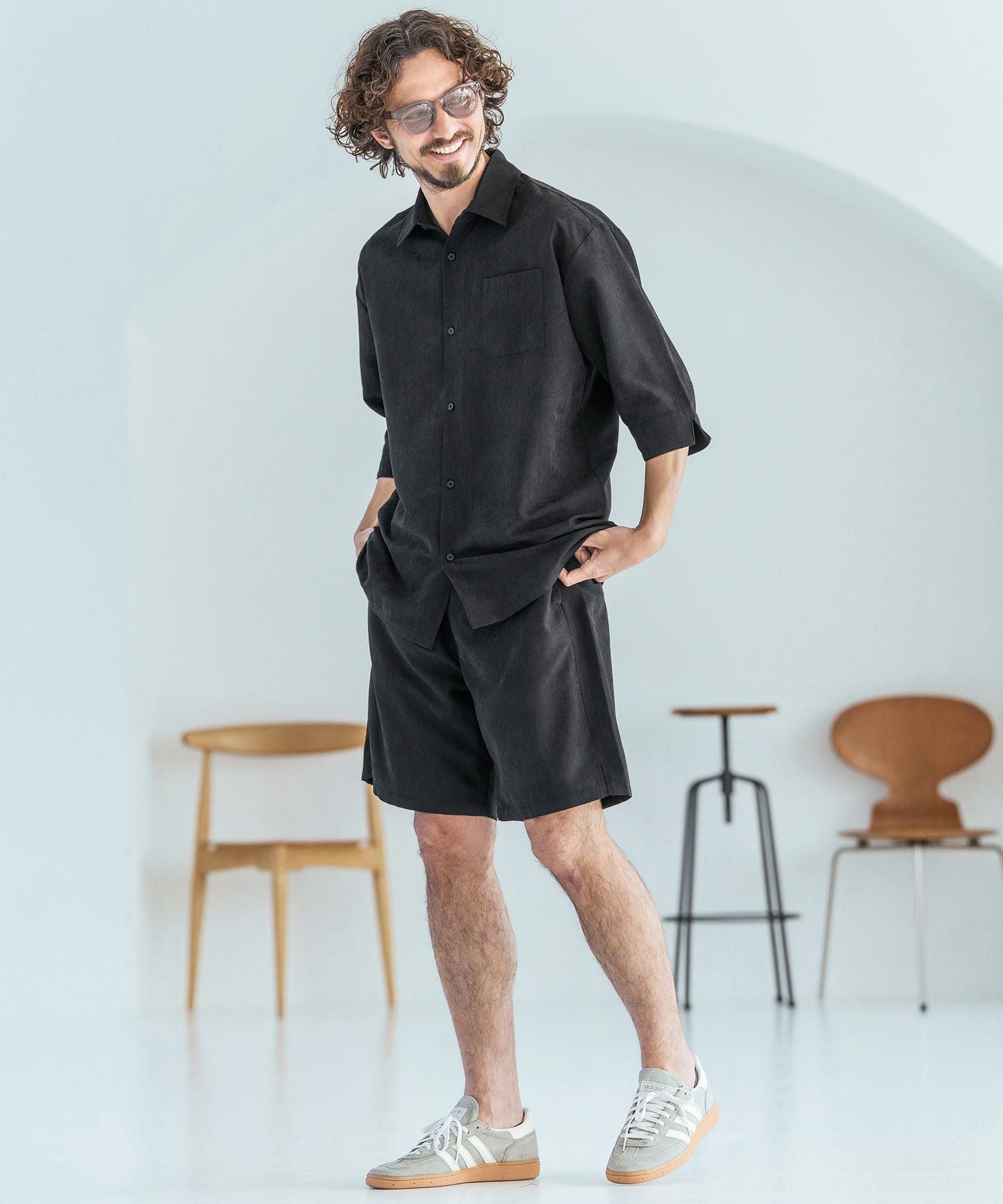 Magine(マージン)】Poly Peach Relax Fit Easy Short Pants ショート