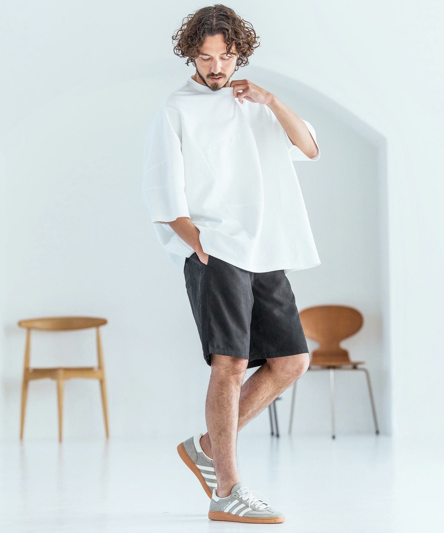 Magine(マージン)】Poly Peach Relax Fit Easy Short Pants ショート