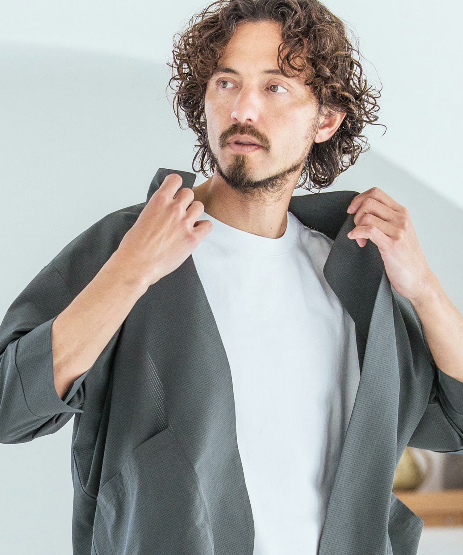 Magine(マージン)】Dot Air Fabric Seven-Sleeve Jacket 7分袖ラペル