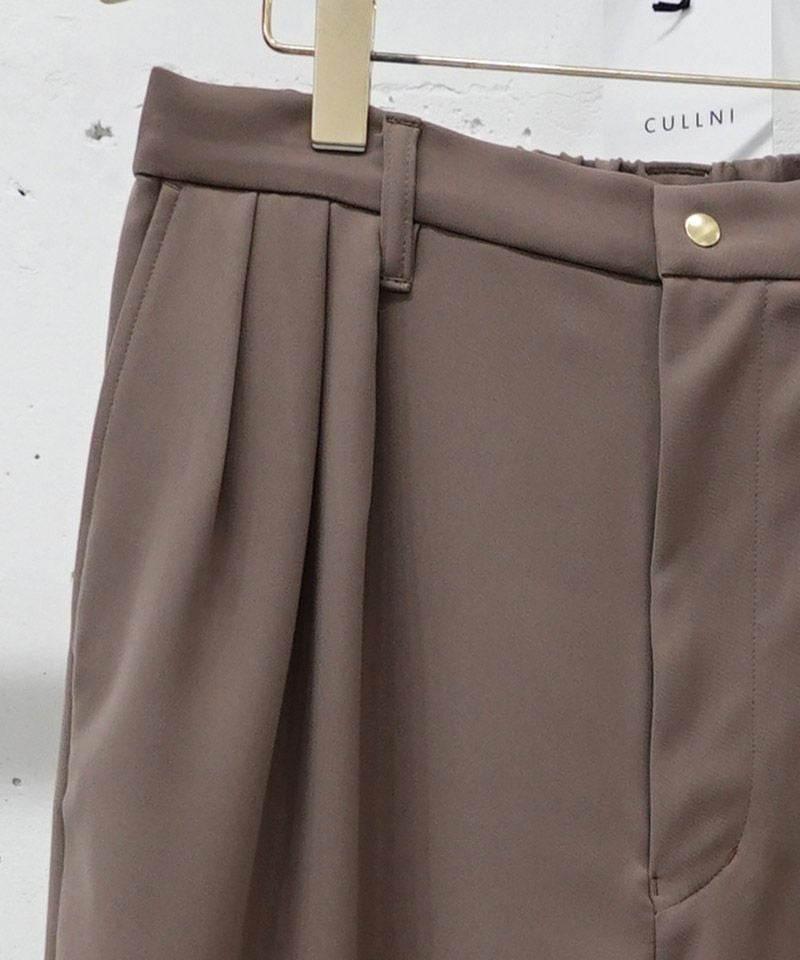 30%OFF【CULLNI(クルニ)】Dry Double Cloth 3Tuck Semi Wide Pant