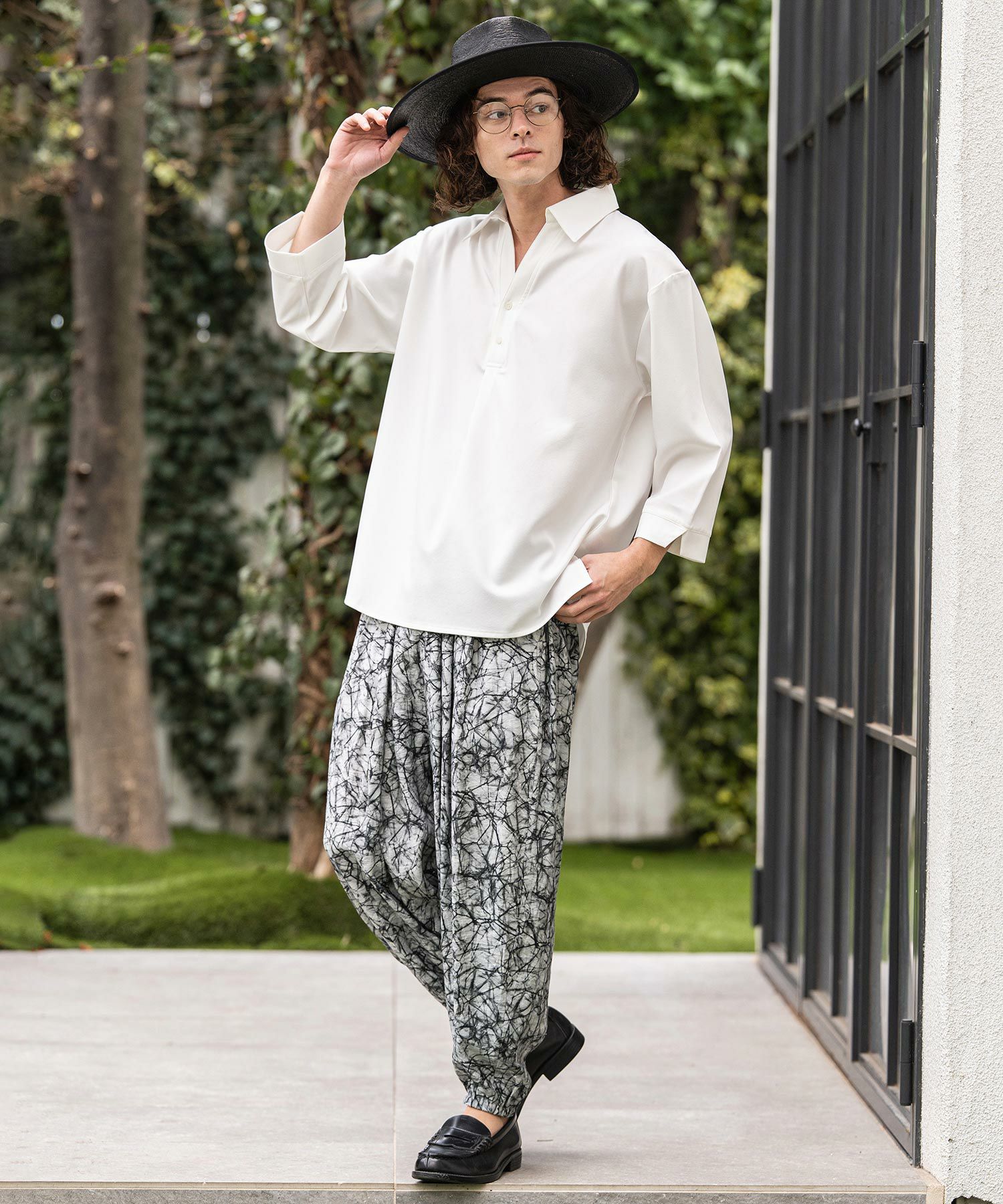 30%OFF【CAMBIO(カンビオ)】Geometric Rayon Nylon Jogger Pants
