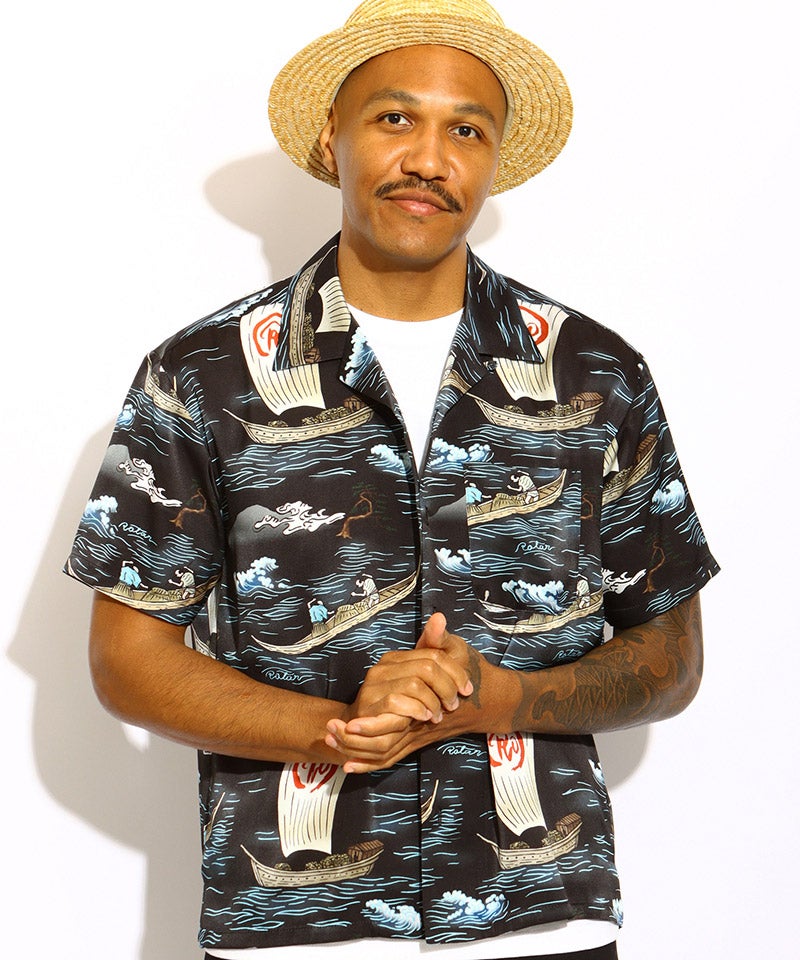ROTAR(ローター)】Ocean Current Aloha Shirt アロハシャツ(rt2634005