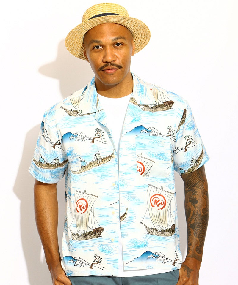 ROTAR(ローター)】Ocean Current Aloha Shirt アロハシャツ(rt2634005