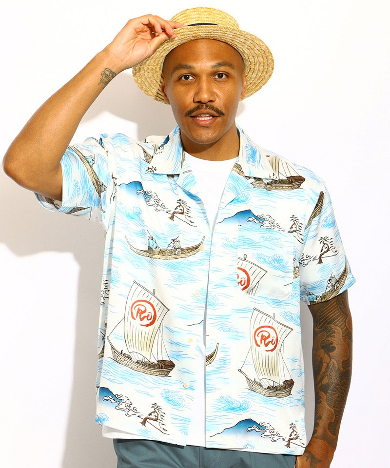 ROTAR(ローター)】Ocean Current Aloha Shirt アロハシャツ(rt2634005