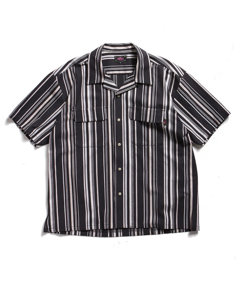 ROTAR(ローター)】Native Stripes Open Collar Shirt ストライプシャツ