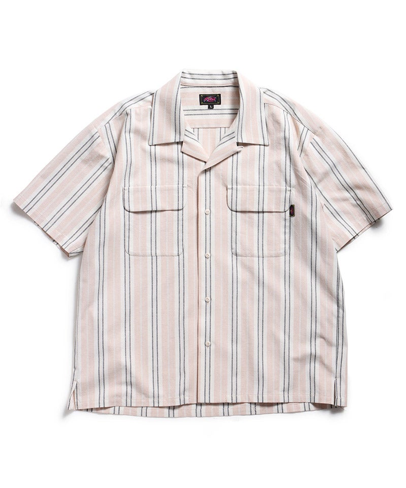 yasutarou様　専門 ROTAR(ローター)】Native Stripes Open Collar Shirt ストライプシャツ