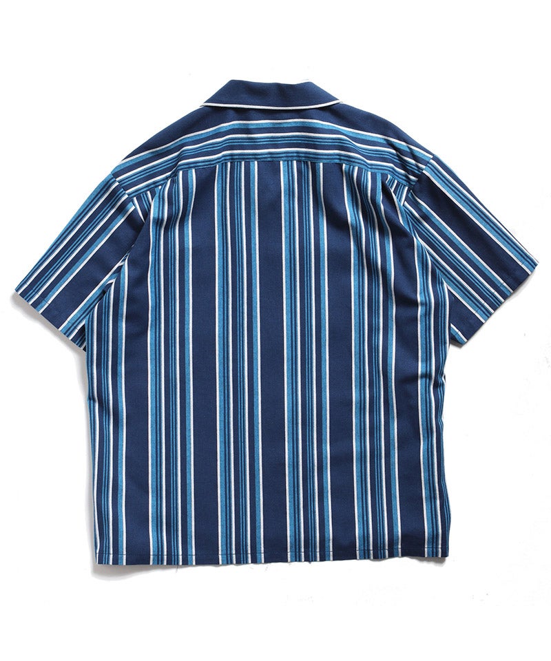 ROTAR(ローター)】Native Stripes Open Collar Shirt ストライプシャツ