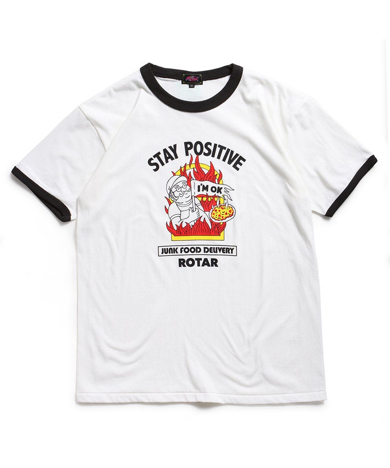 ROTAR(ローター)】STAY POSITIVE Ringer Tee プリントTシャツ