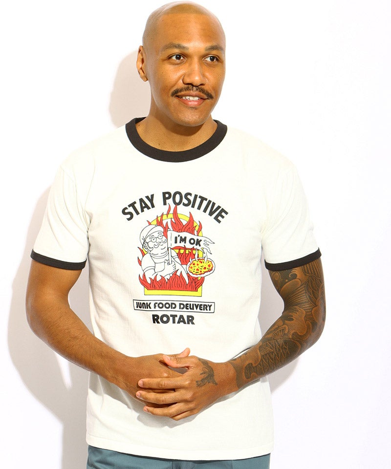 ROTAR(ローター)】STAY POSITIVE Ringer Tee プリントTシャツ