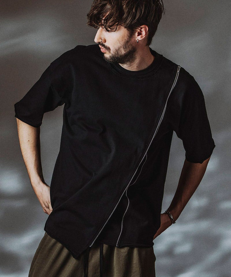 NO ID.(ノーアイディー)】ﾚｲﾔｰﾄﾞZIP BIG-T Tシャツ(858006-453T