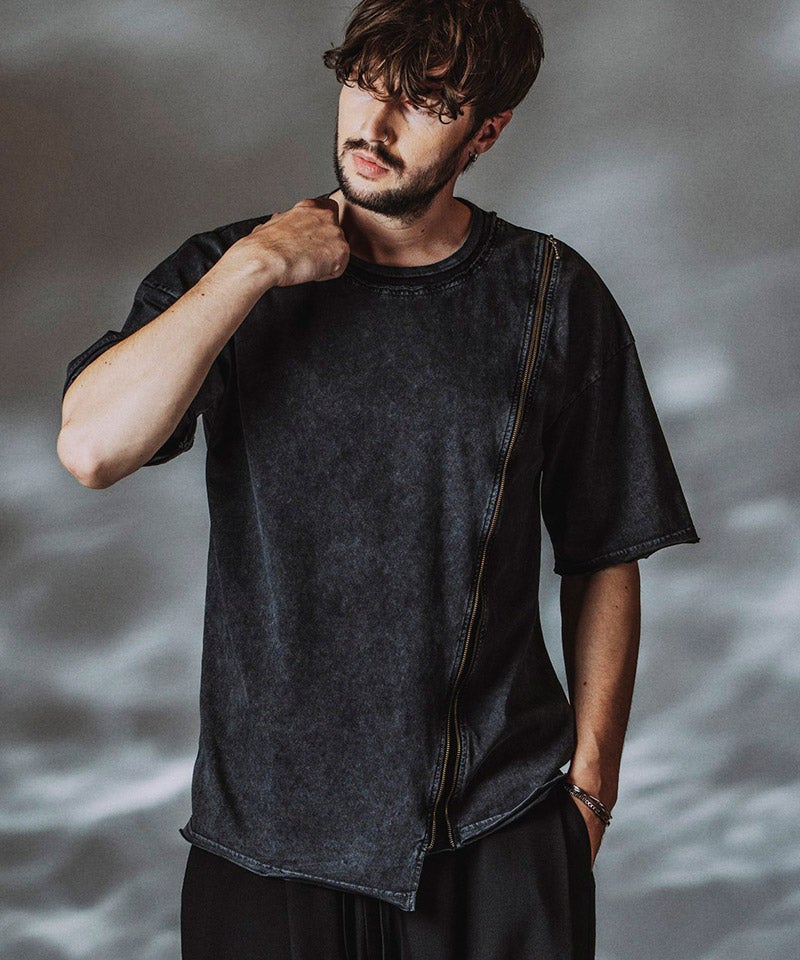 NO ID.(ノーアイディー)】ﾚｲﾔｰﾄﾞZIP BIG-T Tシャツ(858006-453T