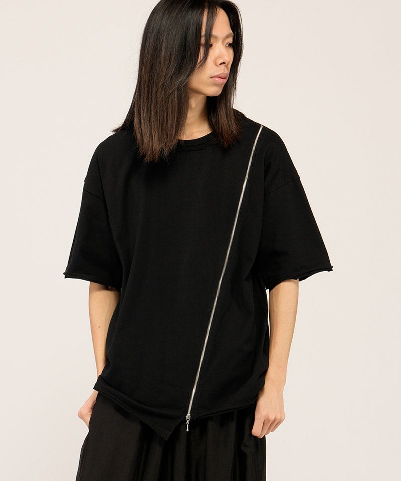 なお  NO ID.(ノーアイディー)】ﾚｲﾔｰﾄﾞZIP BIG-T Tシャツ(858006-453T