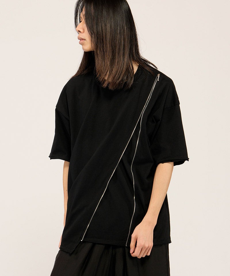 NO ID.(ノーアイディー)】ﾚｲﾔｰﾄﾞZIP BIG-T Tシャツ(858006-453T