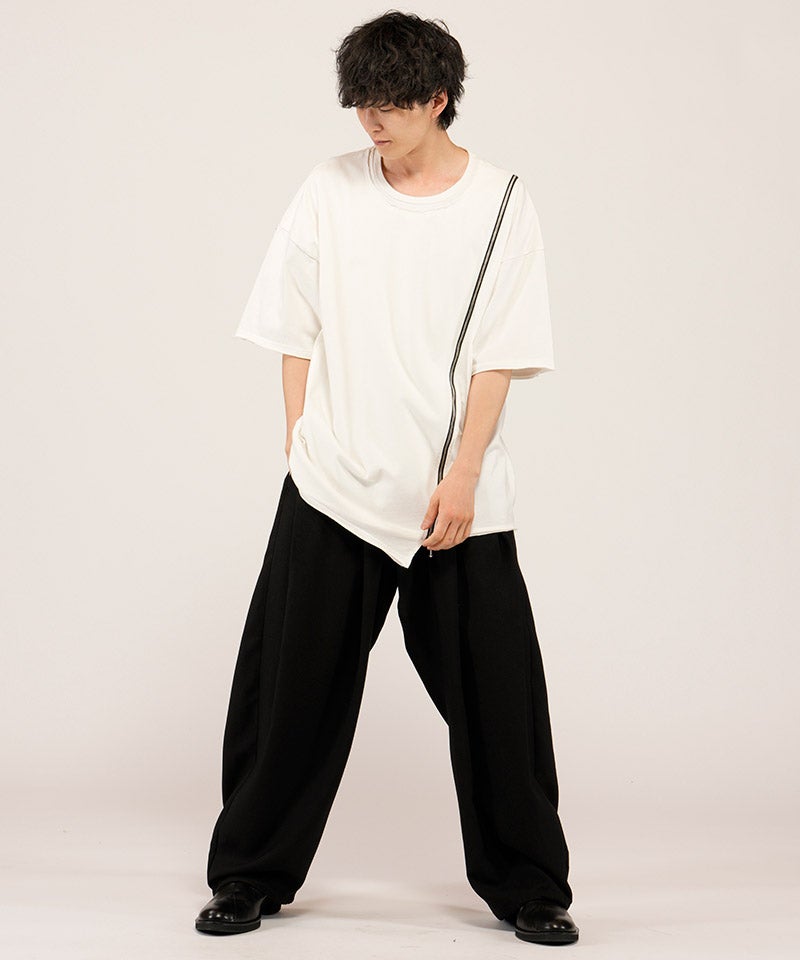 NO ID.(ノーアイディー)】ﾚｲﾔｰﾄﾞZIP BIG-T Tシャツ(858006-453T
