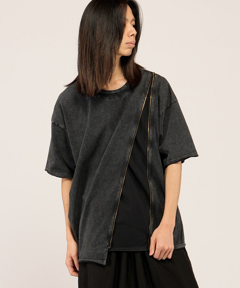 NO ID.(ノーアイディー)】ﾚｲﾔｰﾄﾞZIP BIG-T Tシャツ(858006-453T