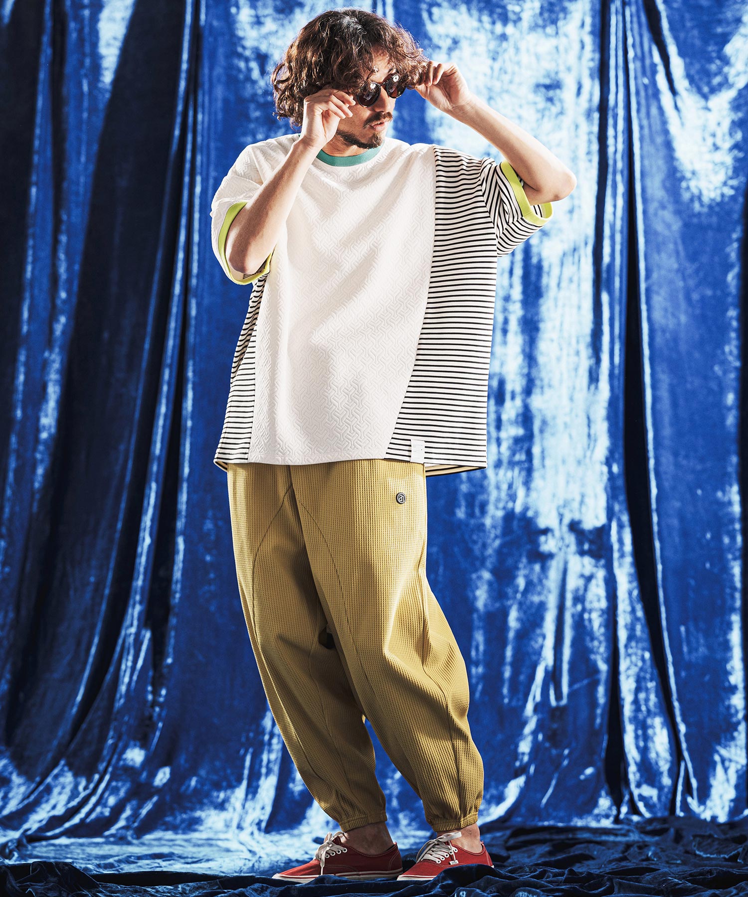 ANGENEHM(アンゲネーム)】Border × Jacquard Switch & Trim Rib Design