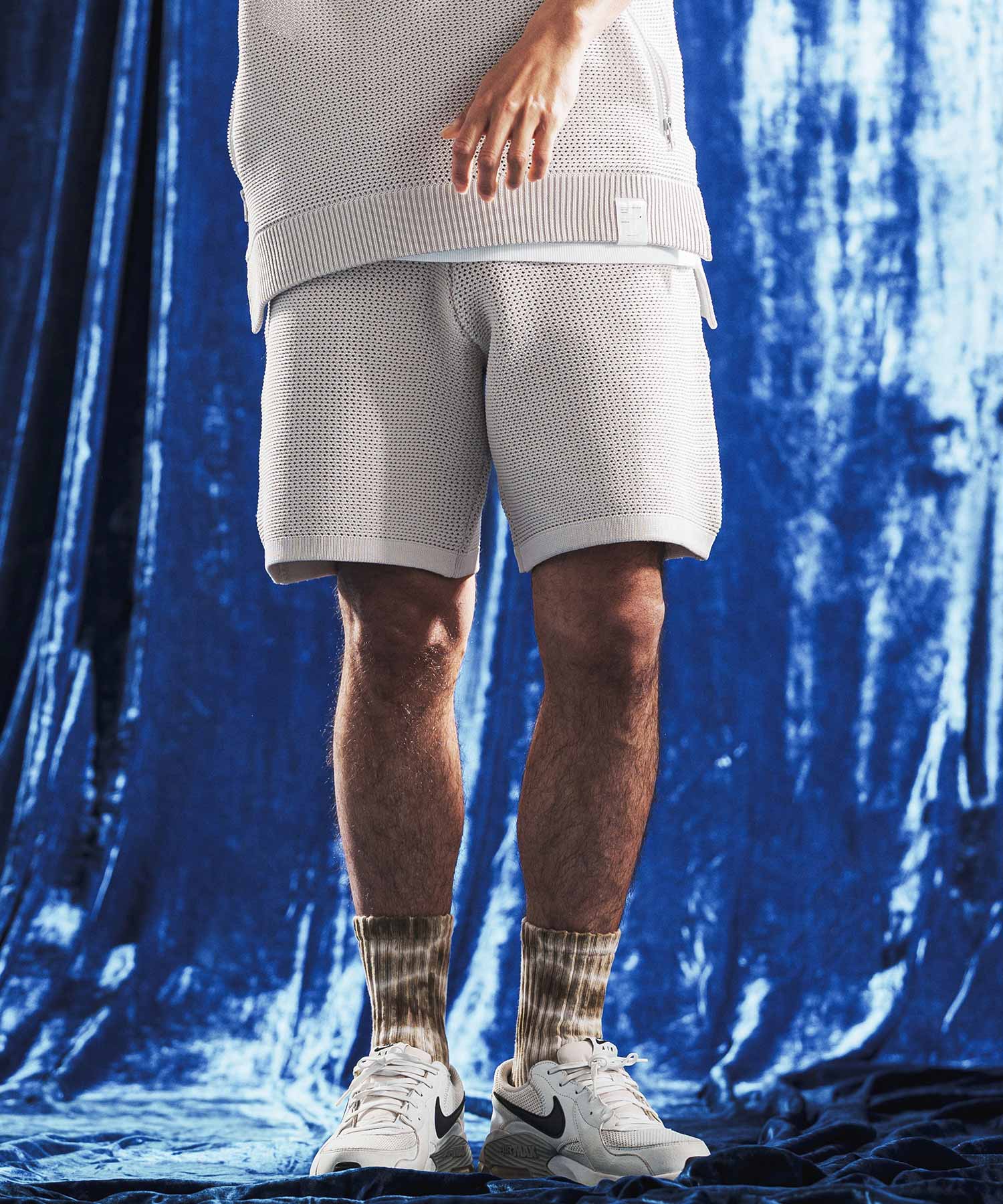 ANGENEHM(アンゲネーム)】Sheer Mesh Airy Knit Shorts ショートパンツ