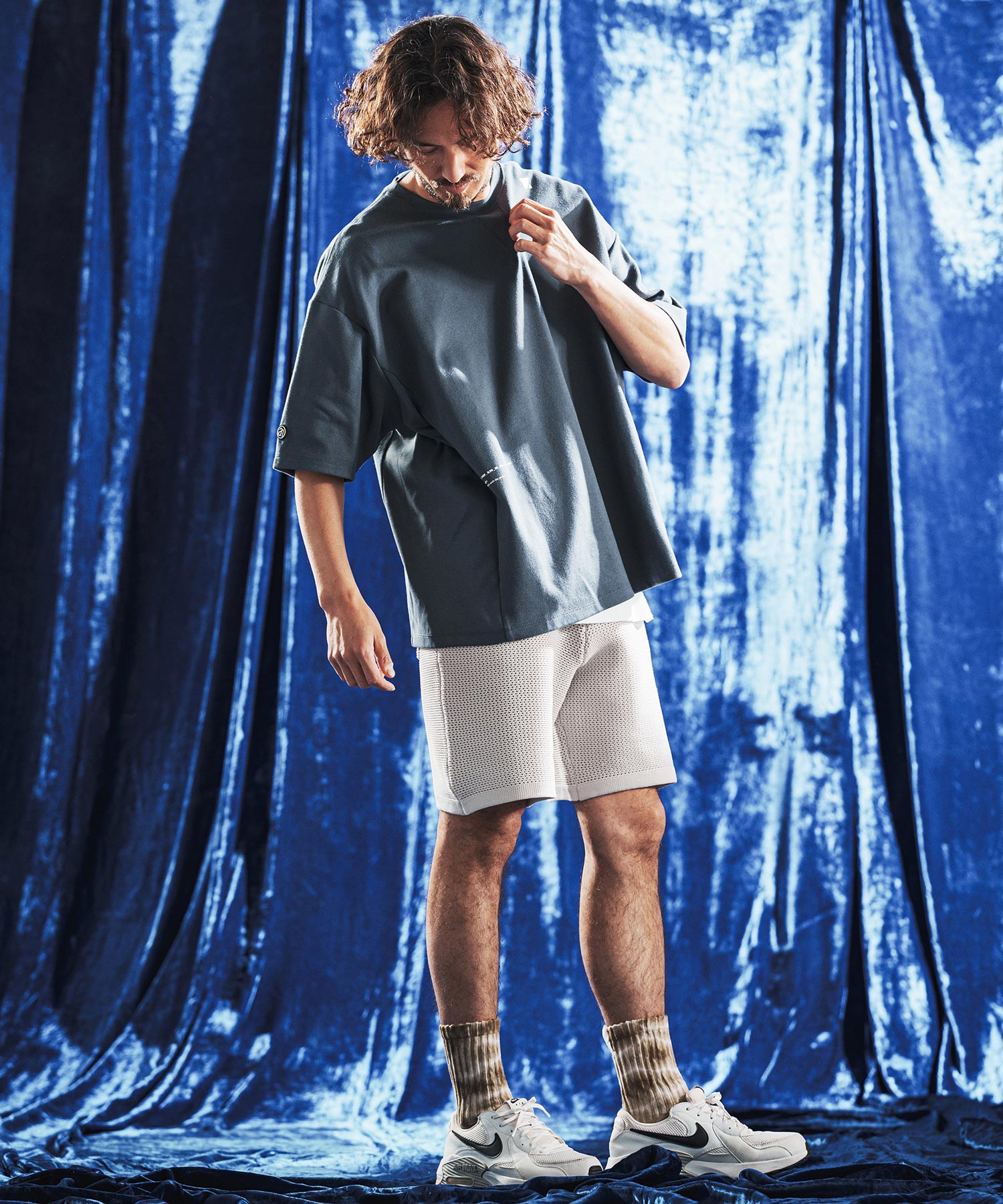 ANGENEHM(アンゲネーム)】Sheer Mesh Airy Knit Shorts ショートパンツ
