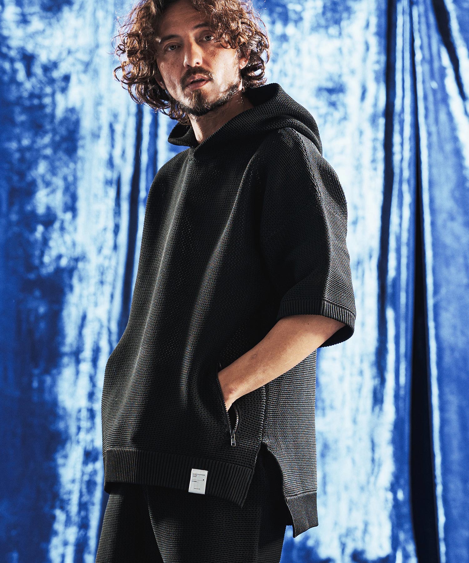 ANGENEHM(アンゲネーム)】Sheer Mesh Airy Knit Hoodie ニットパーカー