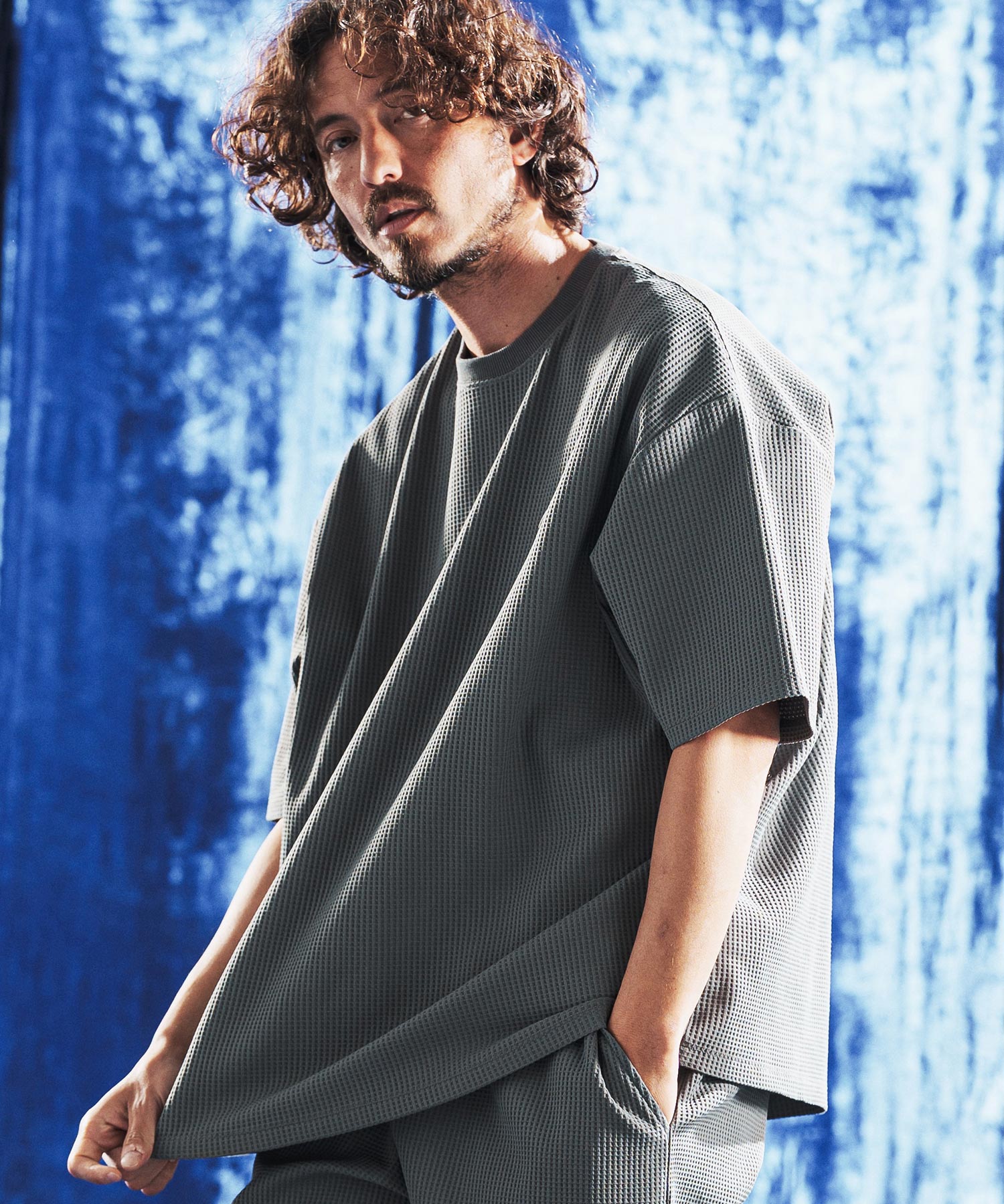 ANGENEHM(アンゲネーム)】Tricot Waffle Jersey T-shirt ワッフルT
