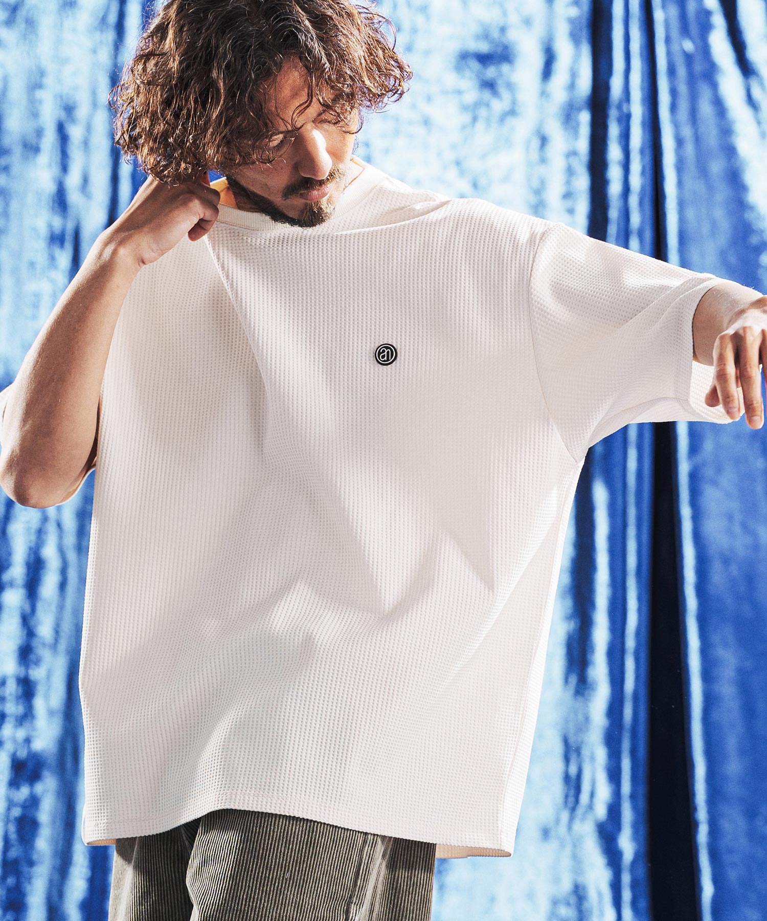 ANGENEHM(アンゲネーム)】Tricot Waffle Jersey T-shirt ワッフルT