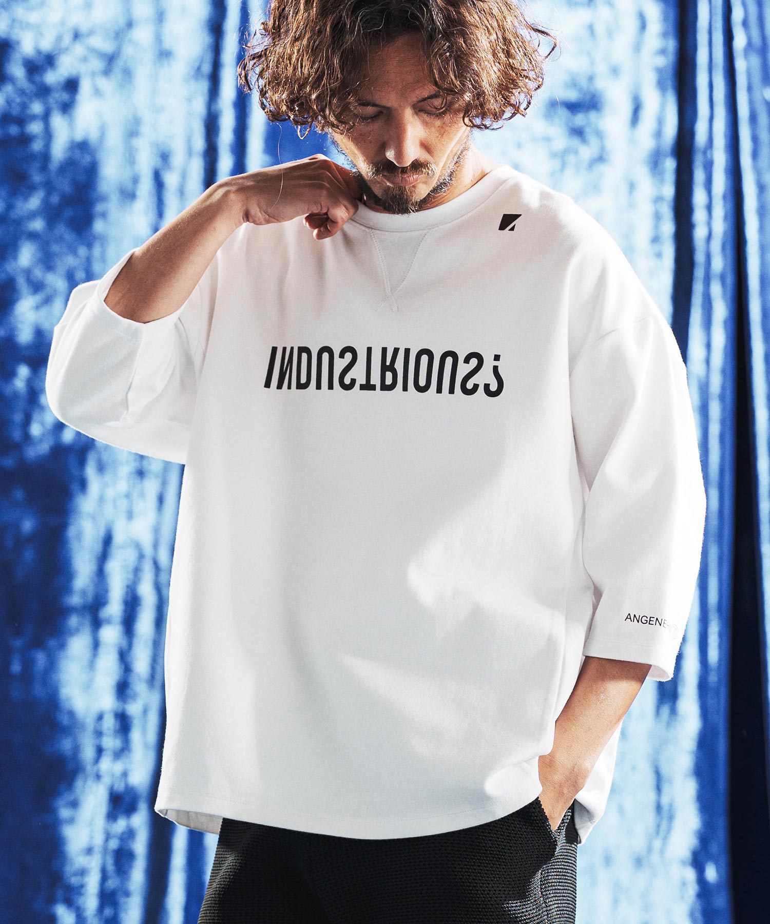 50%OFF【CAMBIO(カンビオ)】Sleeve Mesh Zipper Henley Neck Cut sew T