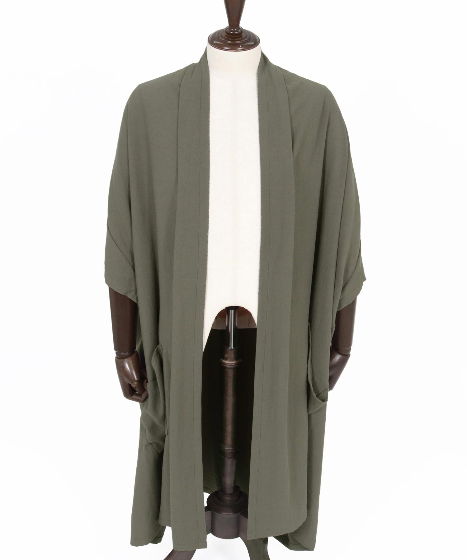 CAMBIO(カンビオ)】Nylon Rayon Linen KIMONO Like Gown ガウン