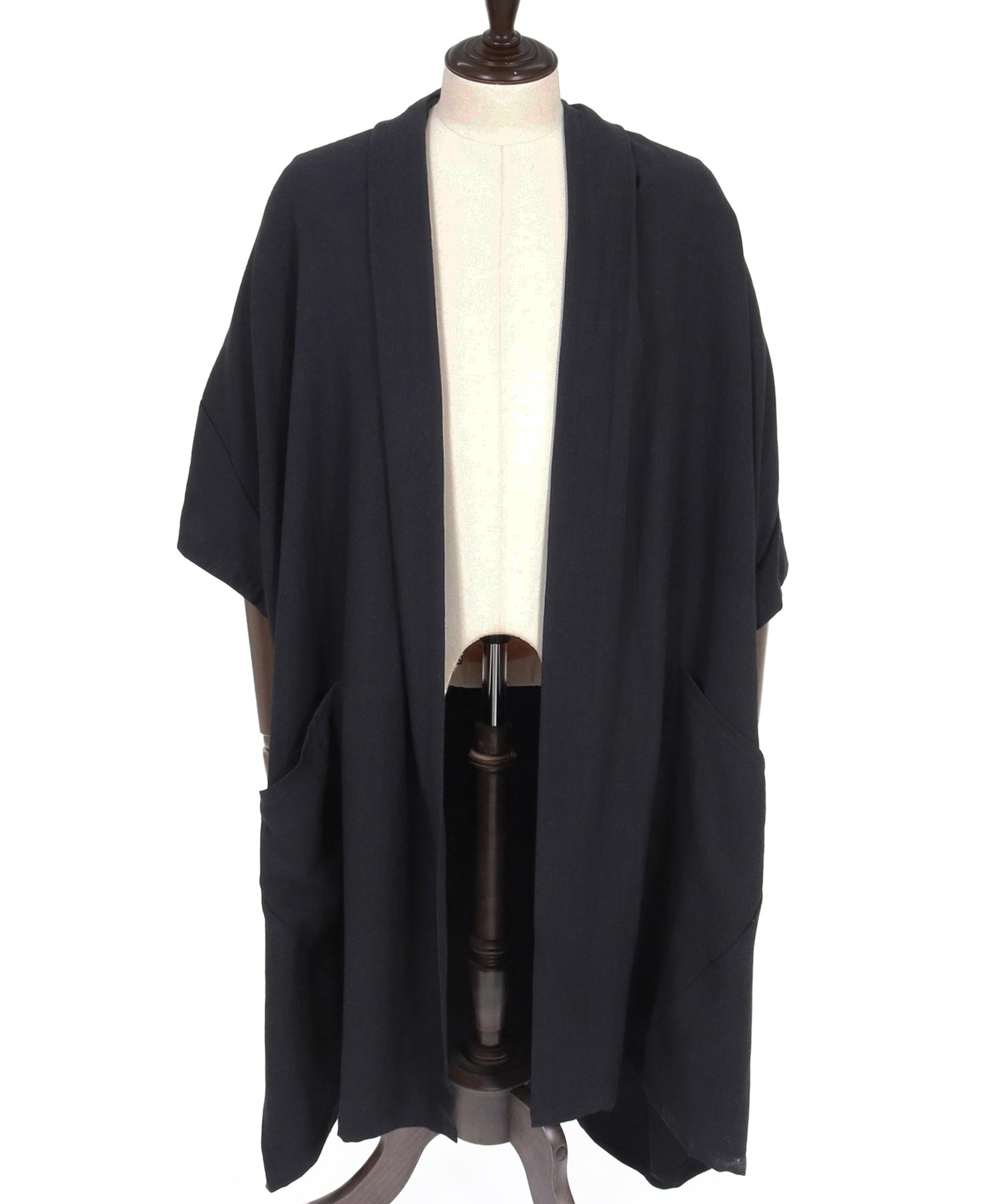 CAMBIO(カンビオ)】Nylon Rayon Linen KIMONO Like Gown ガウン