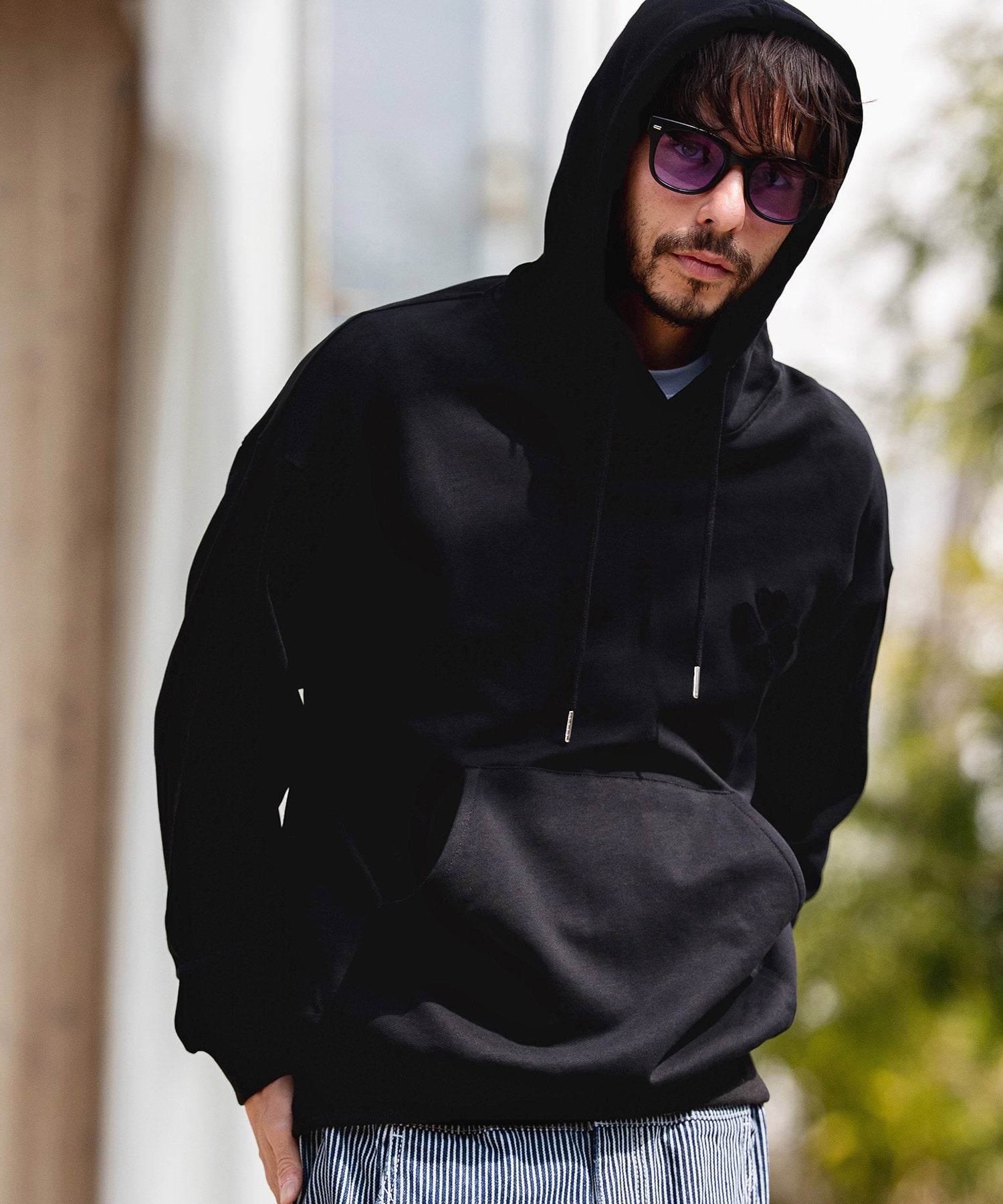 30%OFF【CAMBIO(カンビオ)】クローバー×ハートベロアパッチ裏毛