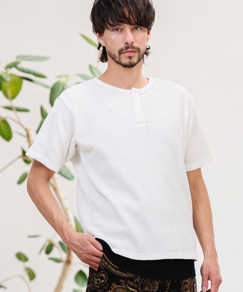 CAMBIO(カンビオ)】ワッフルヘンリーTシャツ(26A-14130CM) | CAMBIO 