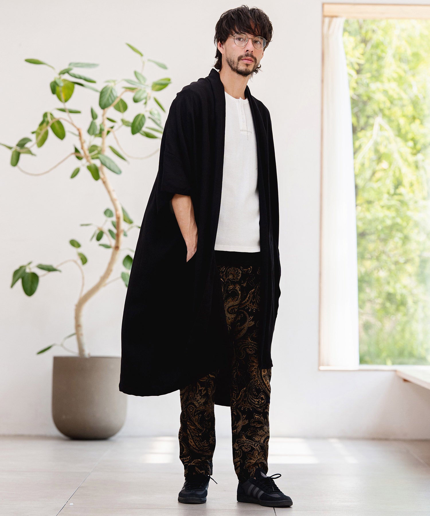 CAMBIO(カンビオ)】ワッフルヘンリーTシャツ(26A-14130CM) | CAMBIO