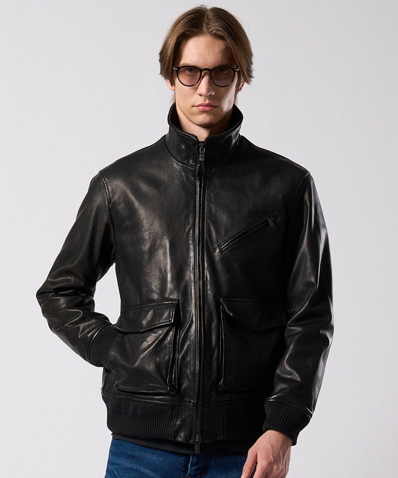 wjk】【予約販売10月中旬～下旬入荷】 leather rib jersey type A-2