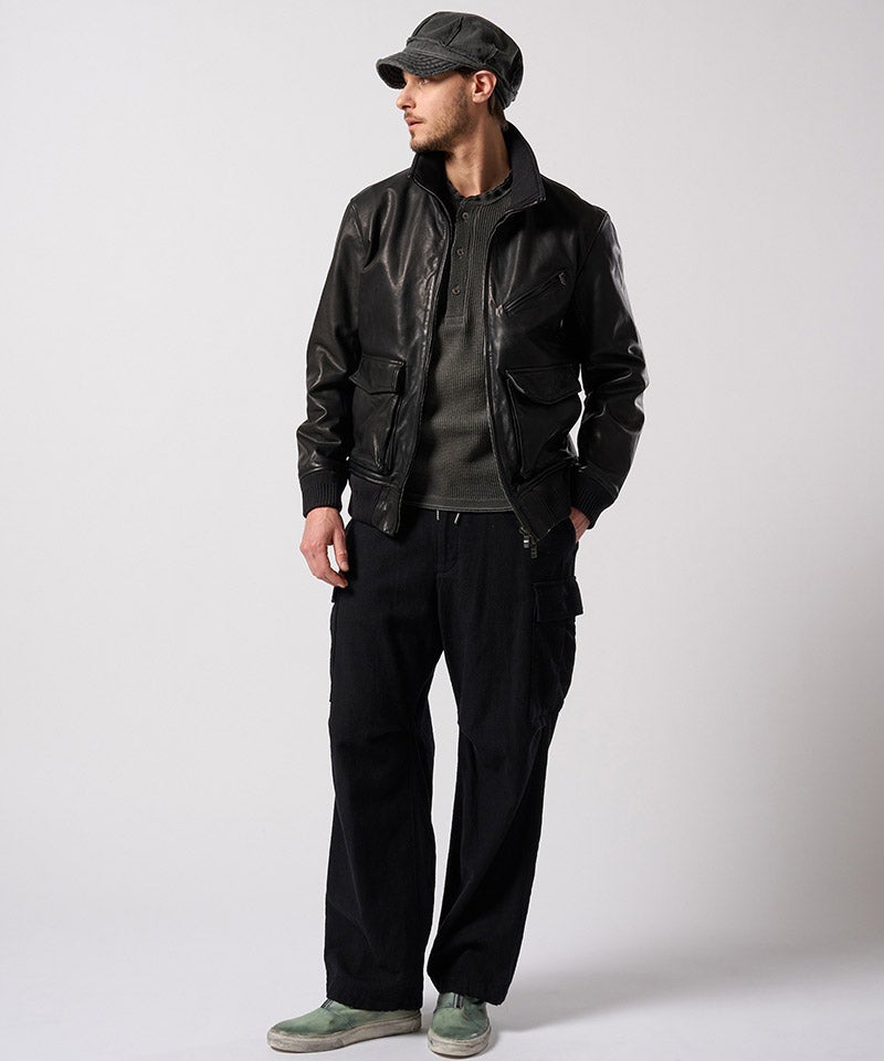 wjk leather rib truck レザートラックジャケット wjk】【予約販売10月中旬～下旬入荷】 leather rib jersey type A-2