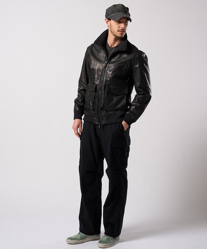 wjk】【予約販売10月中旬～下旬入荷】 leather rib jersey type A-2