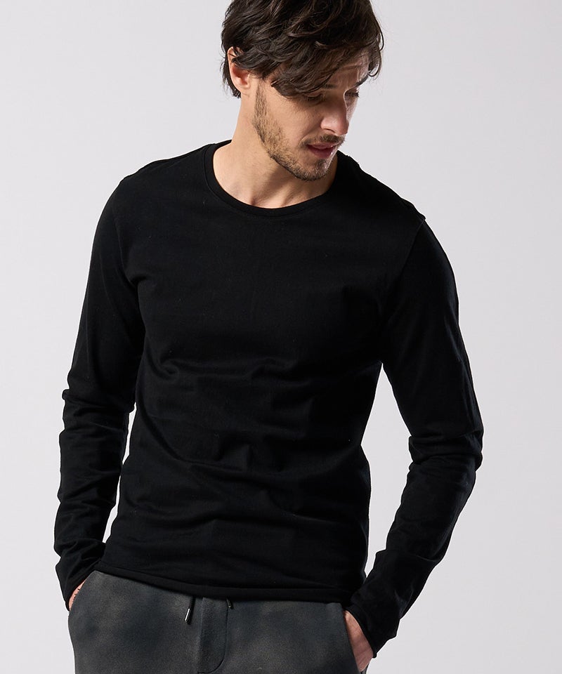 wjk】【予約販売10月上旬～中旬入荷】 slim cut-off crew-neck L-S