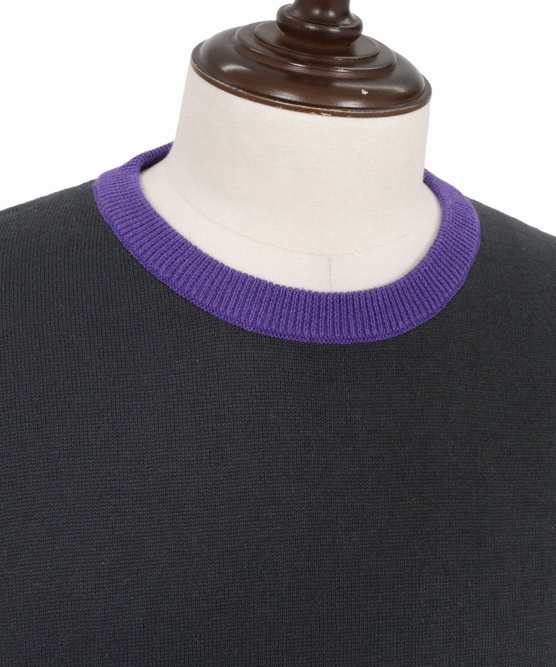 GLIMCLAP(グリムクラップ)】Ringer Contrast Cotton-Linen Knit 