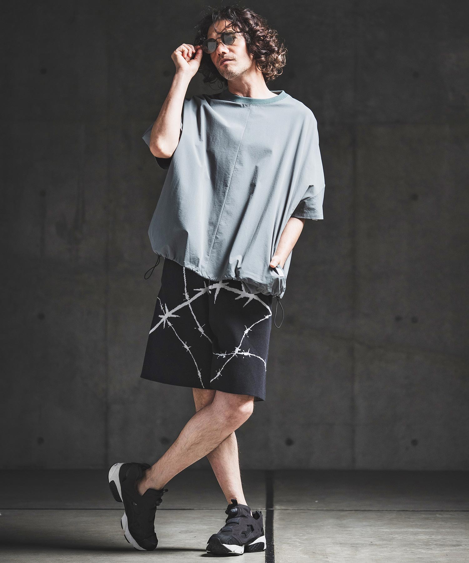 GLIMCLAP(グリムクラップ)】Barbed Wire Jacquard Knit Shorts ニット