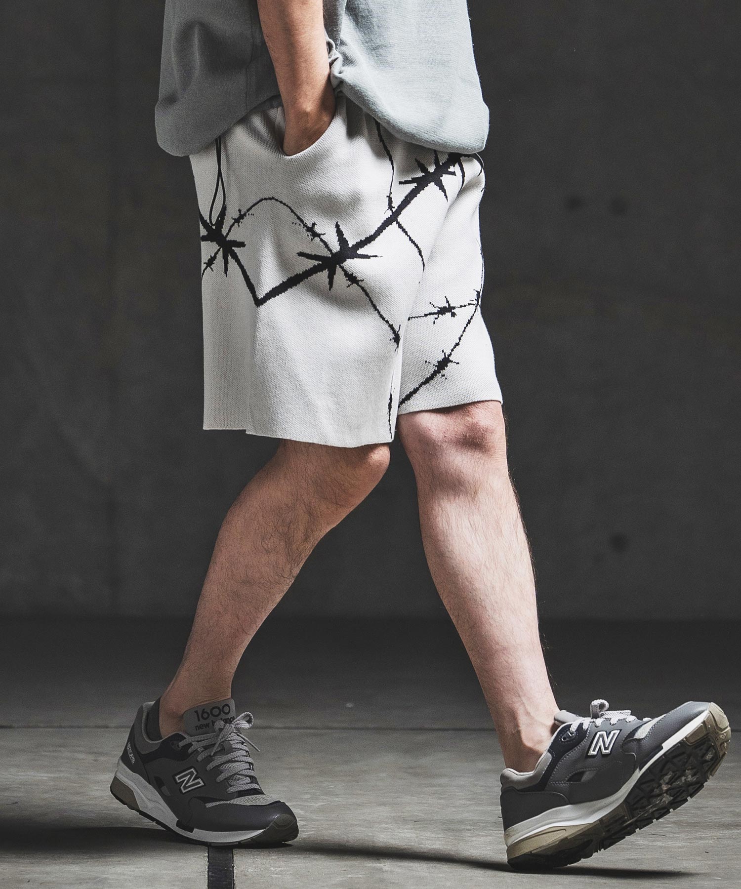 GLIMCLAP(グリムクラップ)】Barbed Wire Jacquard Knit Shorts ニット