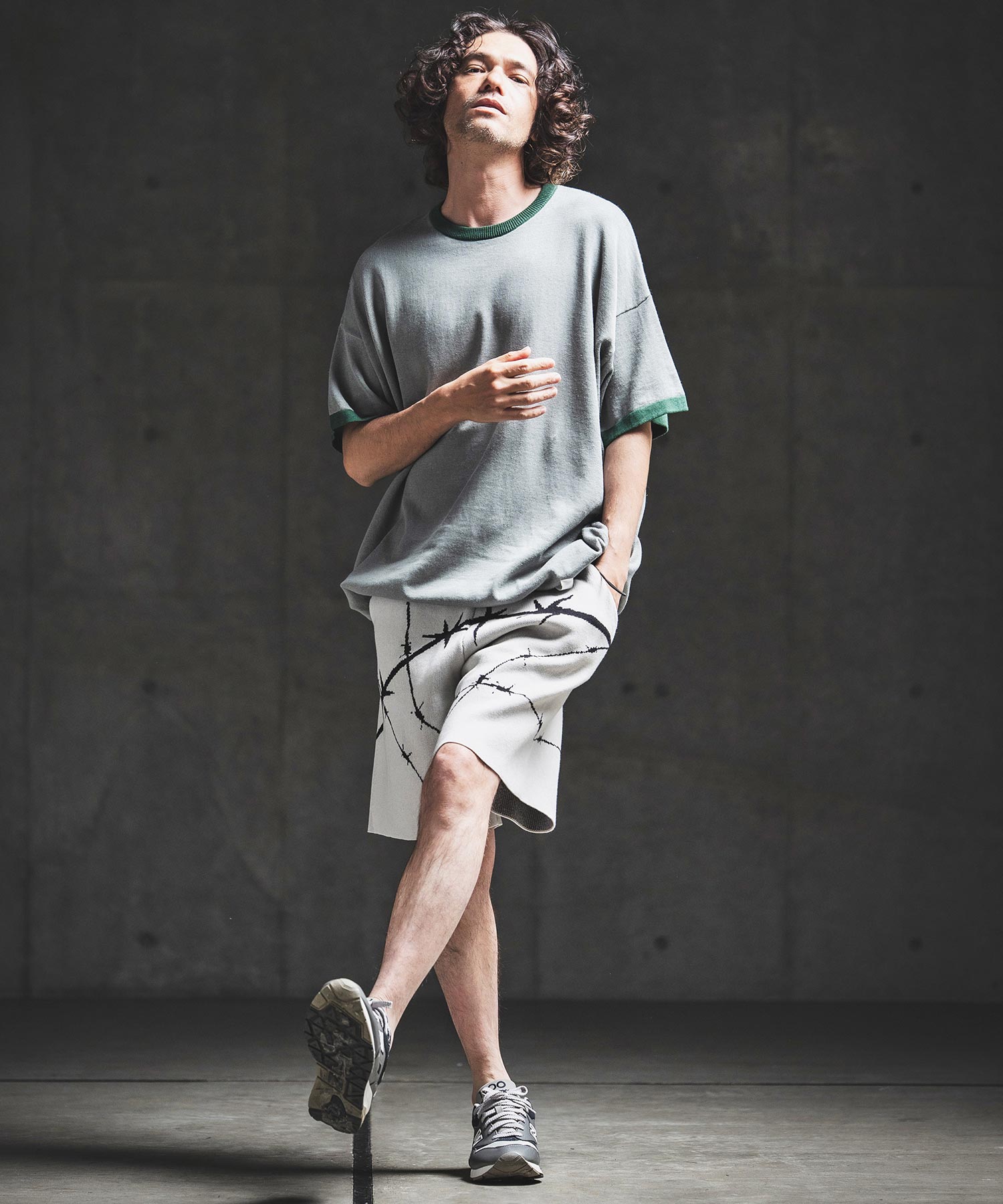 GLIMCLAP(グリムクラップ)】Barbed Wire Jacquard Knit Shorts ニット