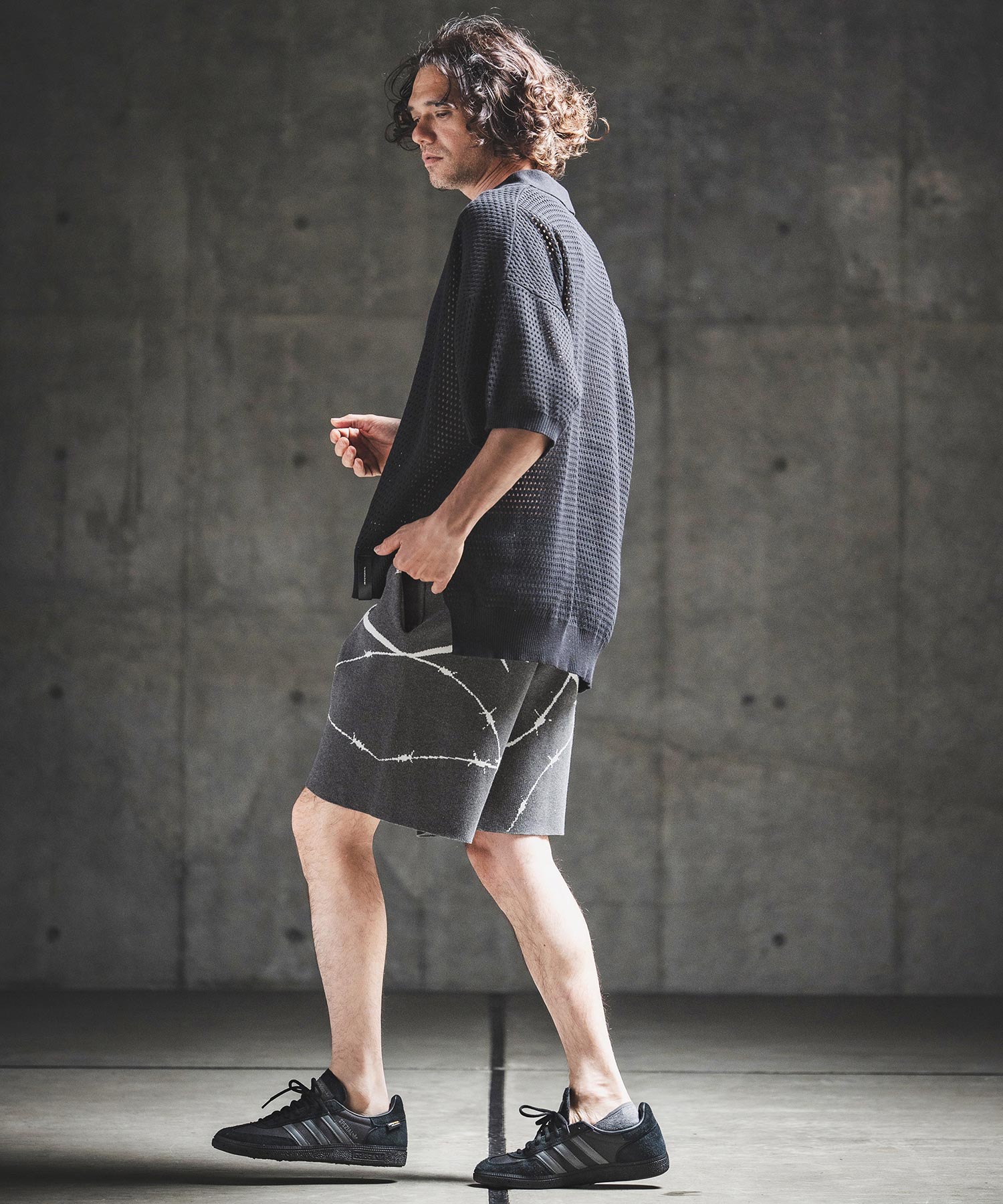 GLIMCLAP(グリムクラップ)】Barbed Wire Jacquard Knit Shorts ニット