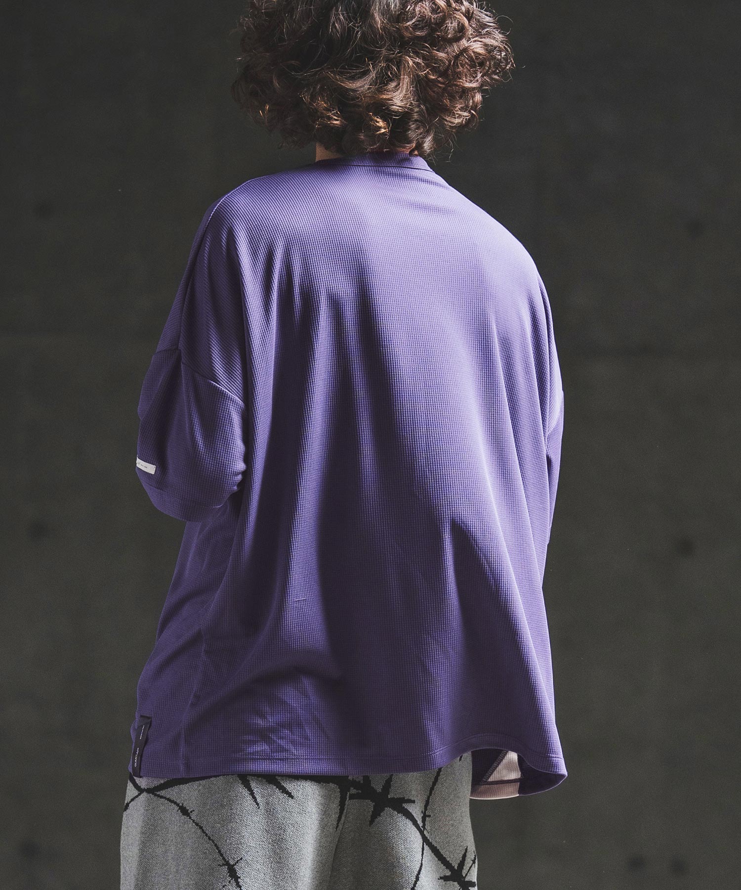 GLIMCLAP(グリムクラップ)】Sheer Waffle Fabric T-shirt トラックT