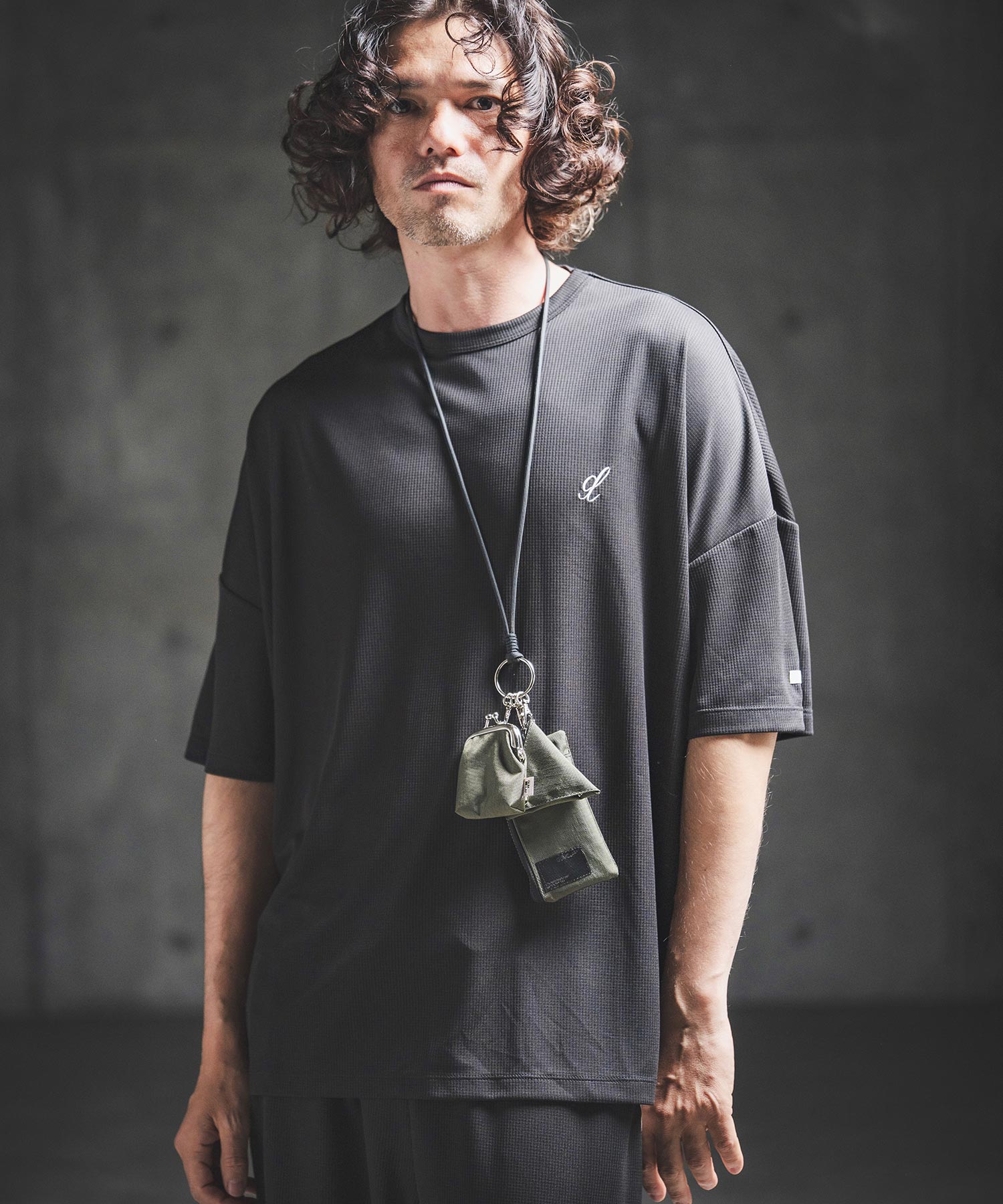 GLIMCLAP(グリムクラップ)】Sheer Waffle Fabric T-shirt トラックT