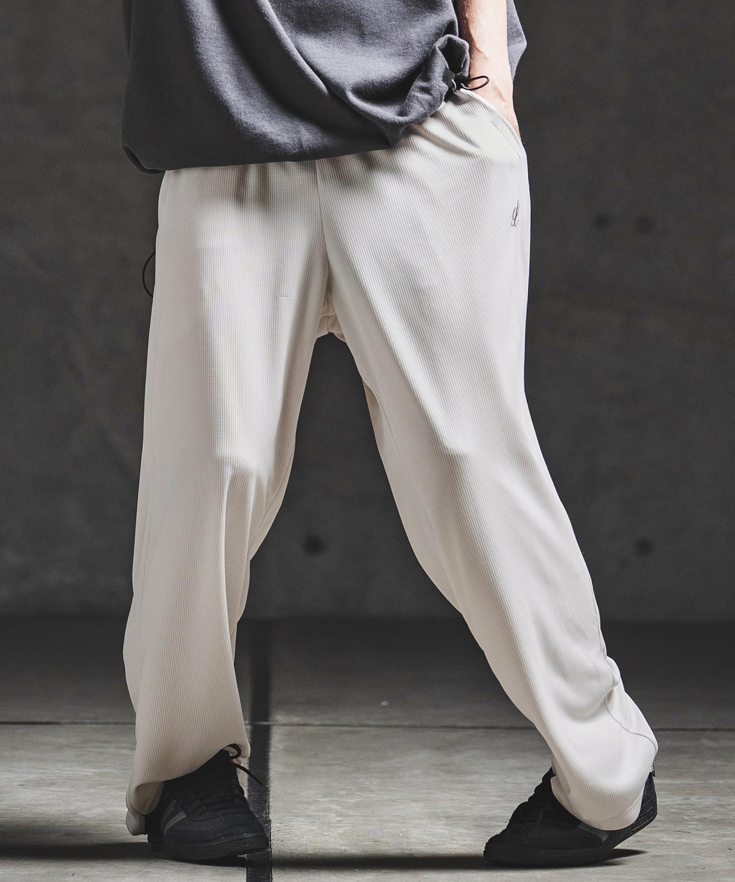 GLIMCLAP(グリムクラップ)】Sheer Waffle Fabric Track Pants トラック