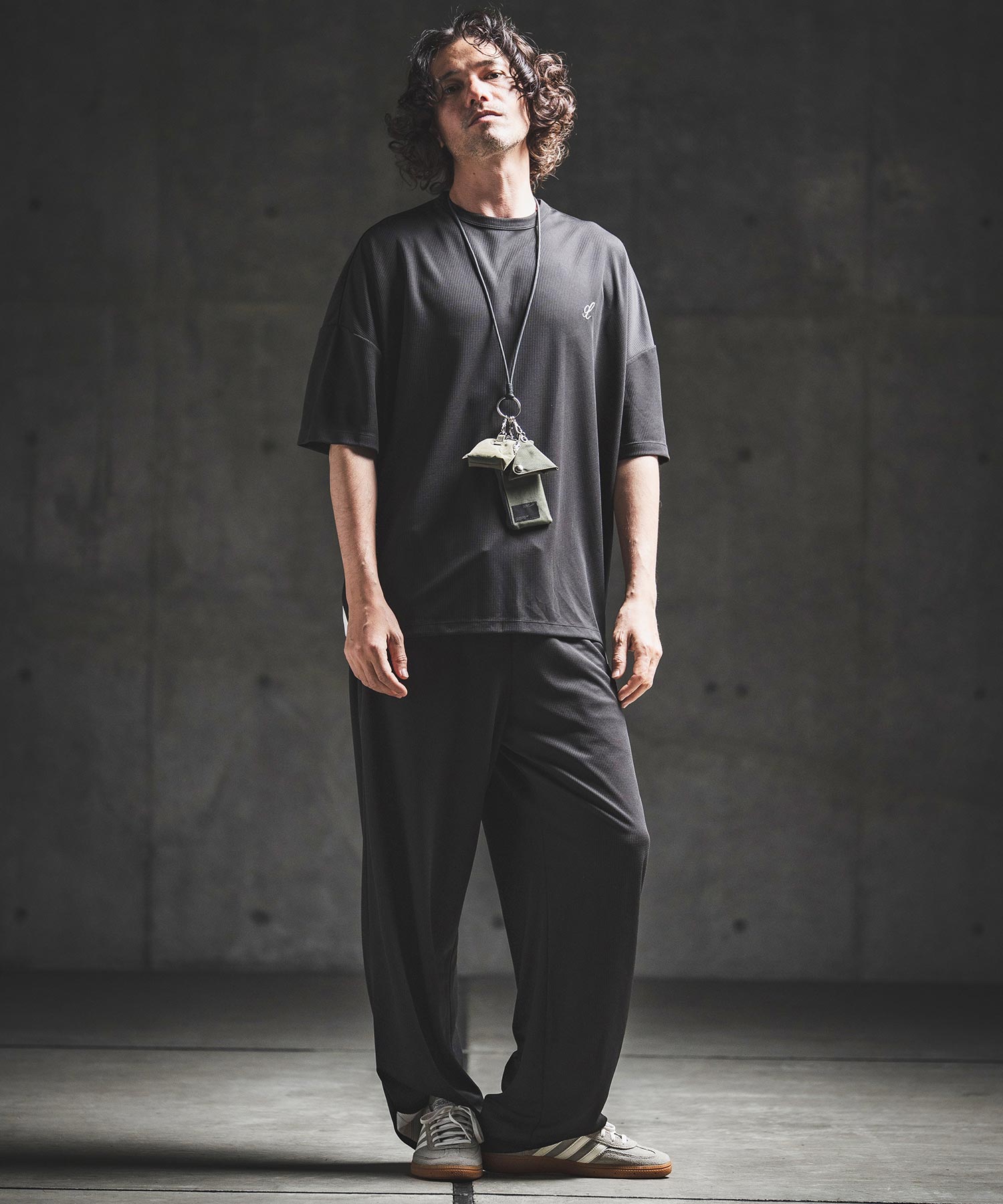 GLIMCLAP(グリムクラップ)】Sheer Waffle Fabric Track Pants トラック