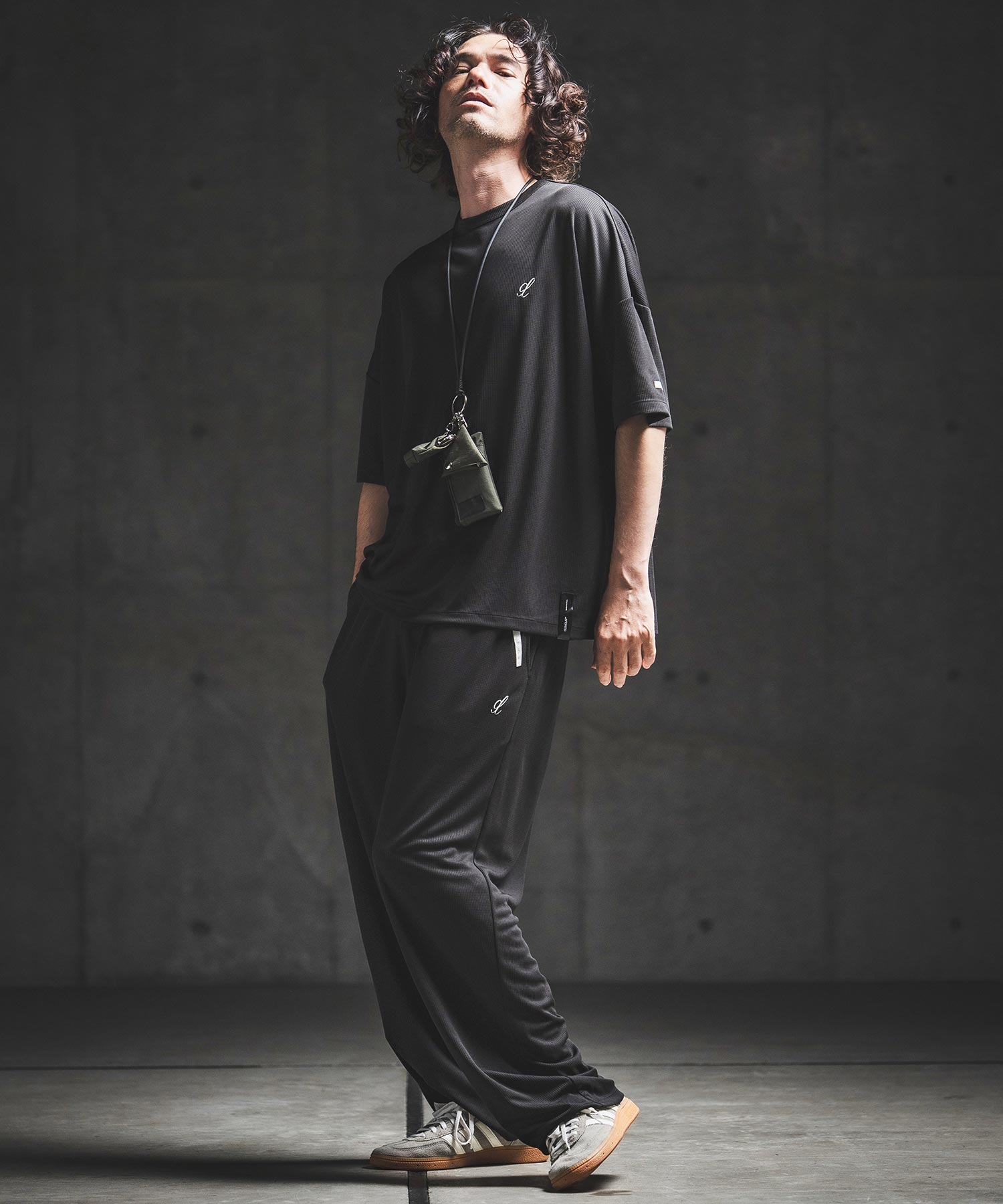 GLIMCLAP(グリムクラップ)】Sheer Waffle Fabric Track Pants トラック